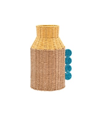 Basket style Vase - yellow