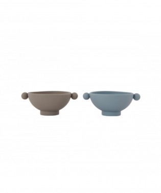 Silicon Tiny Bowls- Blue/grey