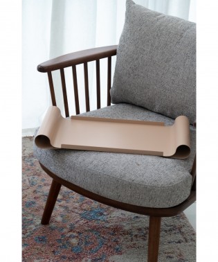 Large Metal Curved Tray - nude